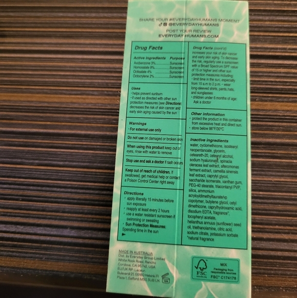 🩷 3/$15 Everyday Humans Resting Beach Face SPF30 Sunscreen Serum .5oz. NIB - Picture 3 of 8